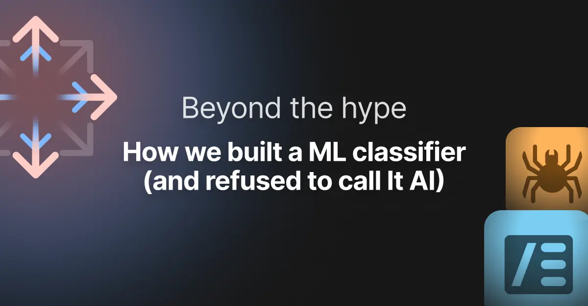 Read the article titled Beyond the hype: how we built a machine-learning classifier (and refused to call It AI)